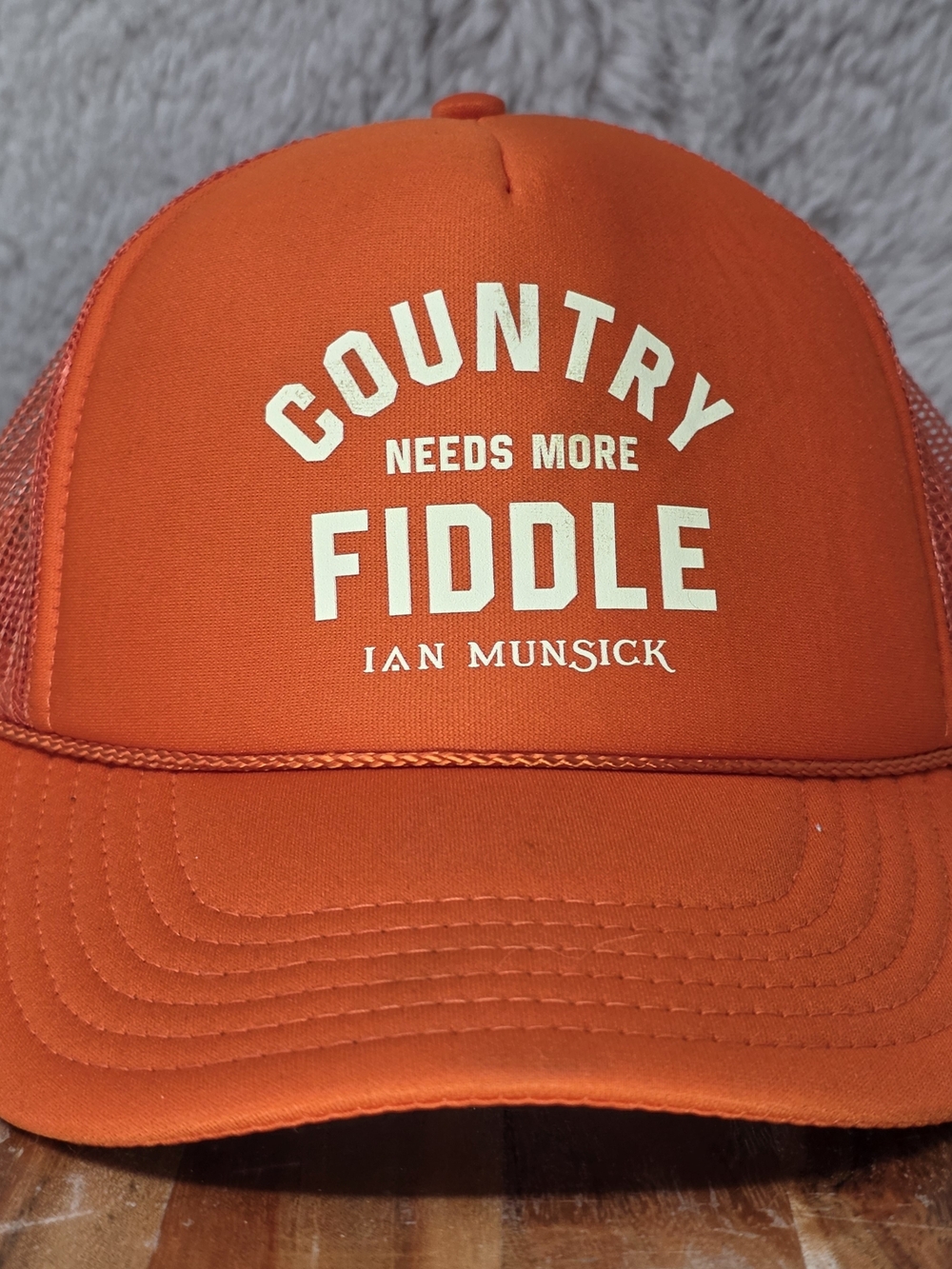 Orange 'Country Needs More Fiddle' Trucker Hat